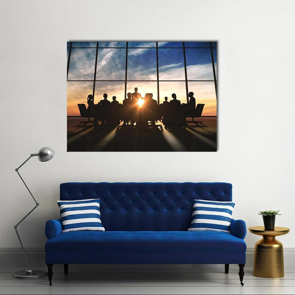 Management Team Silhouette Canvas Wall Art