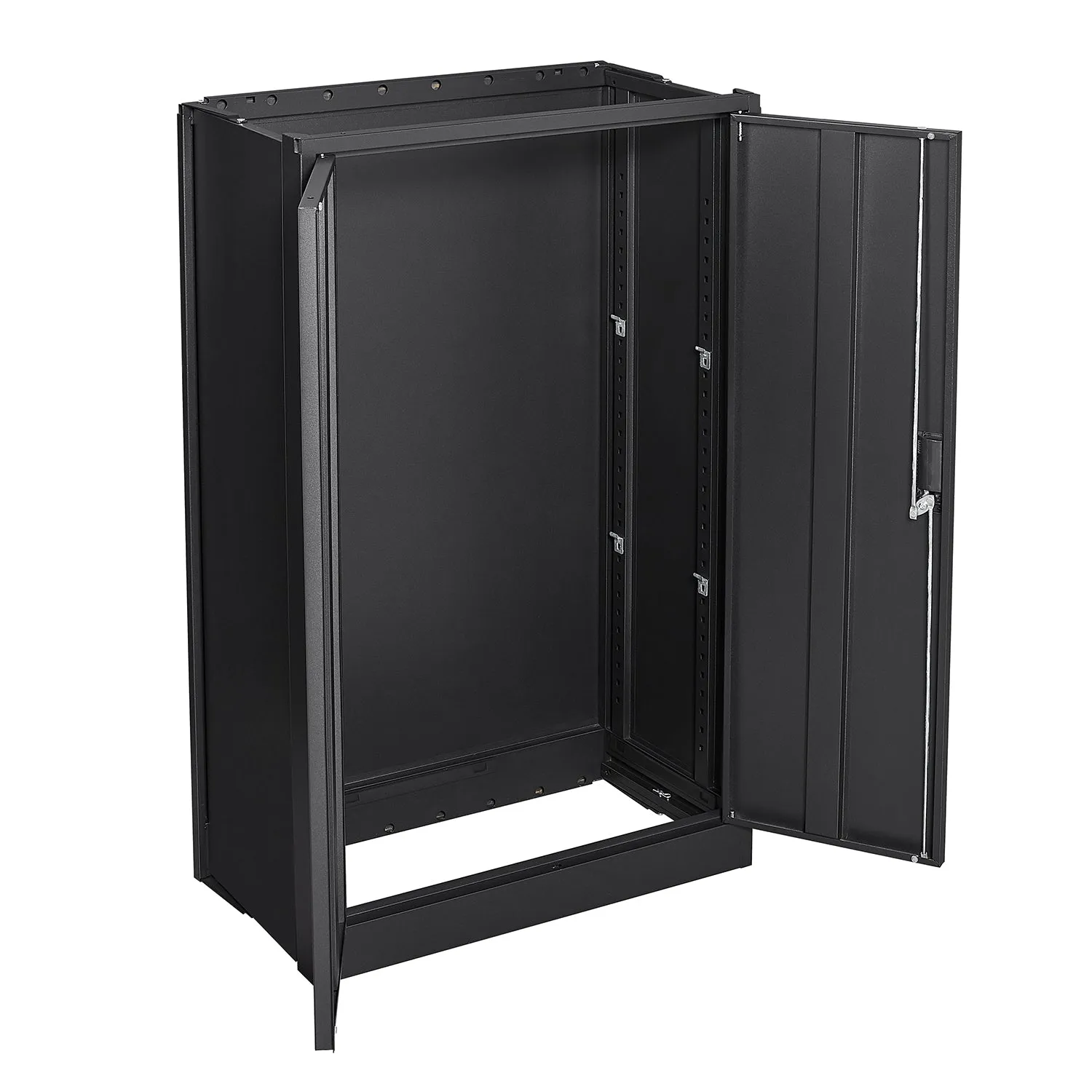 Metal storage cabinet with locked door and adjustable shelf foldable storage cabinet black