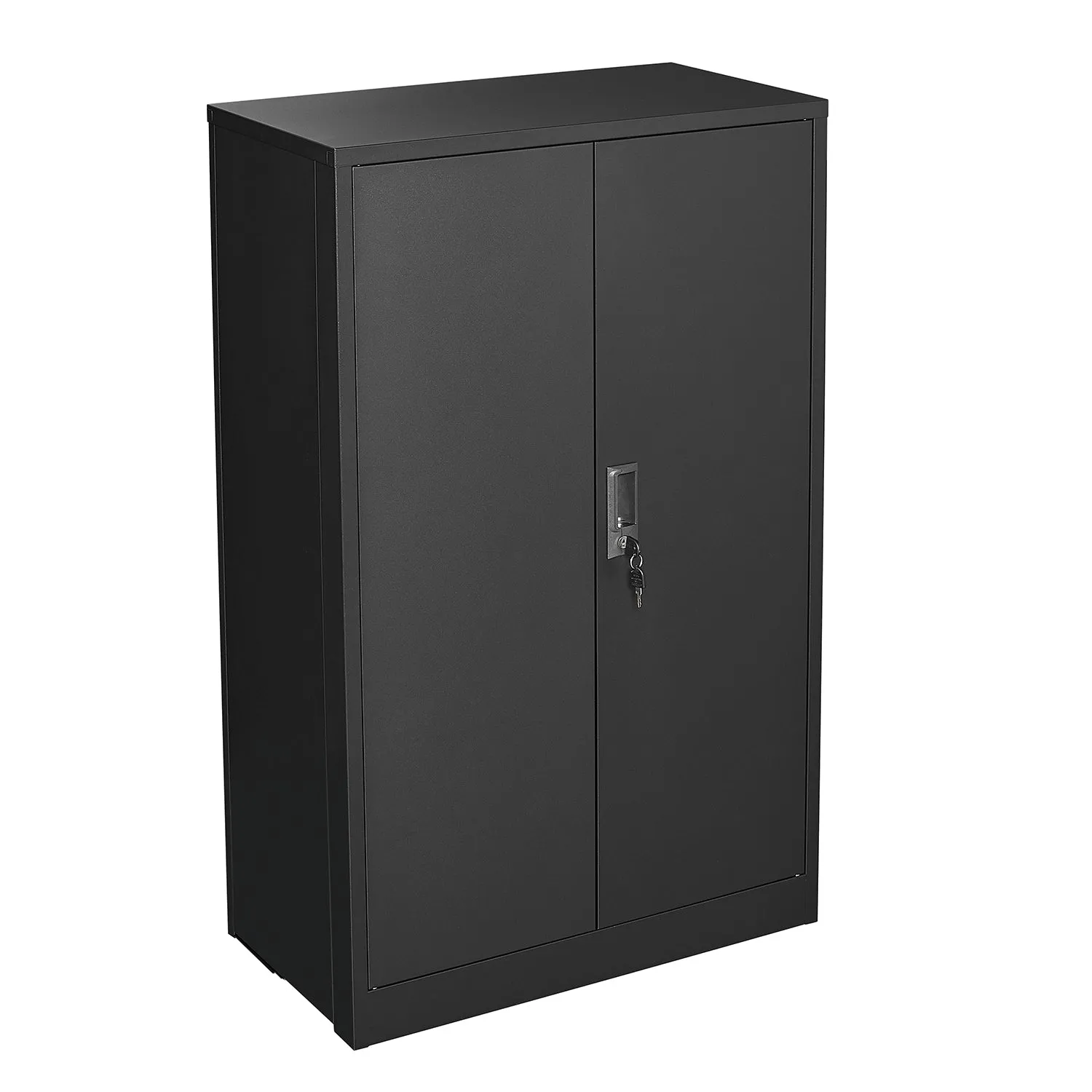 Metal storage cabinet with locked door and adjustable shelf foldable storage cabinet black