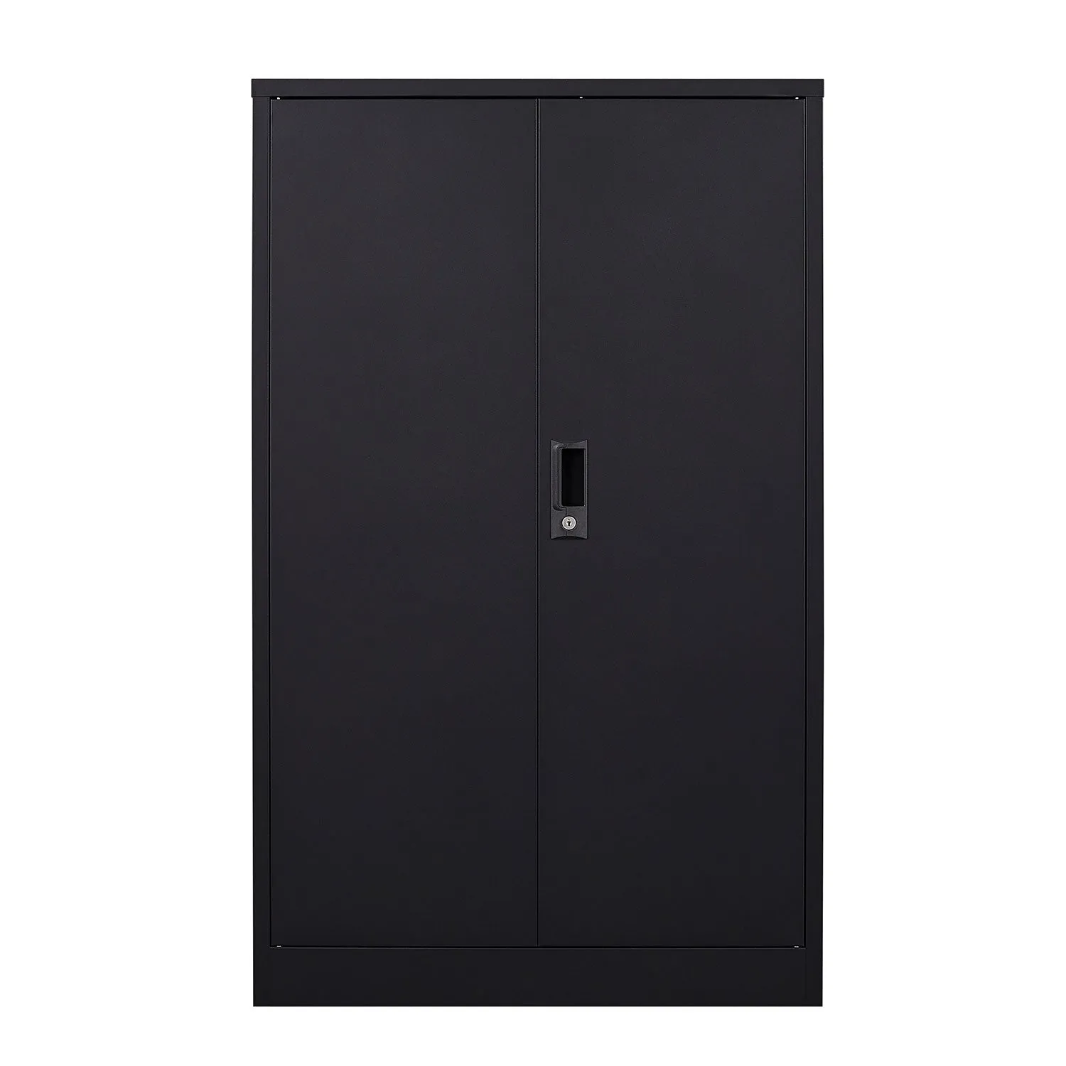 Metal storage cabinet with locked door and adjustable shelf foldable storage cabinet black