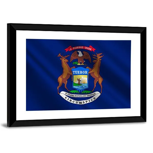 Michigan Flag Canvas Wall Art