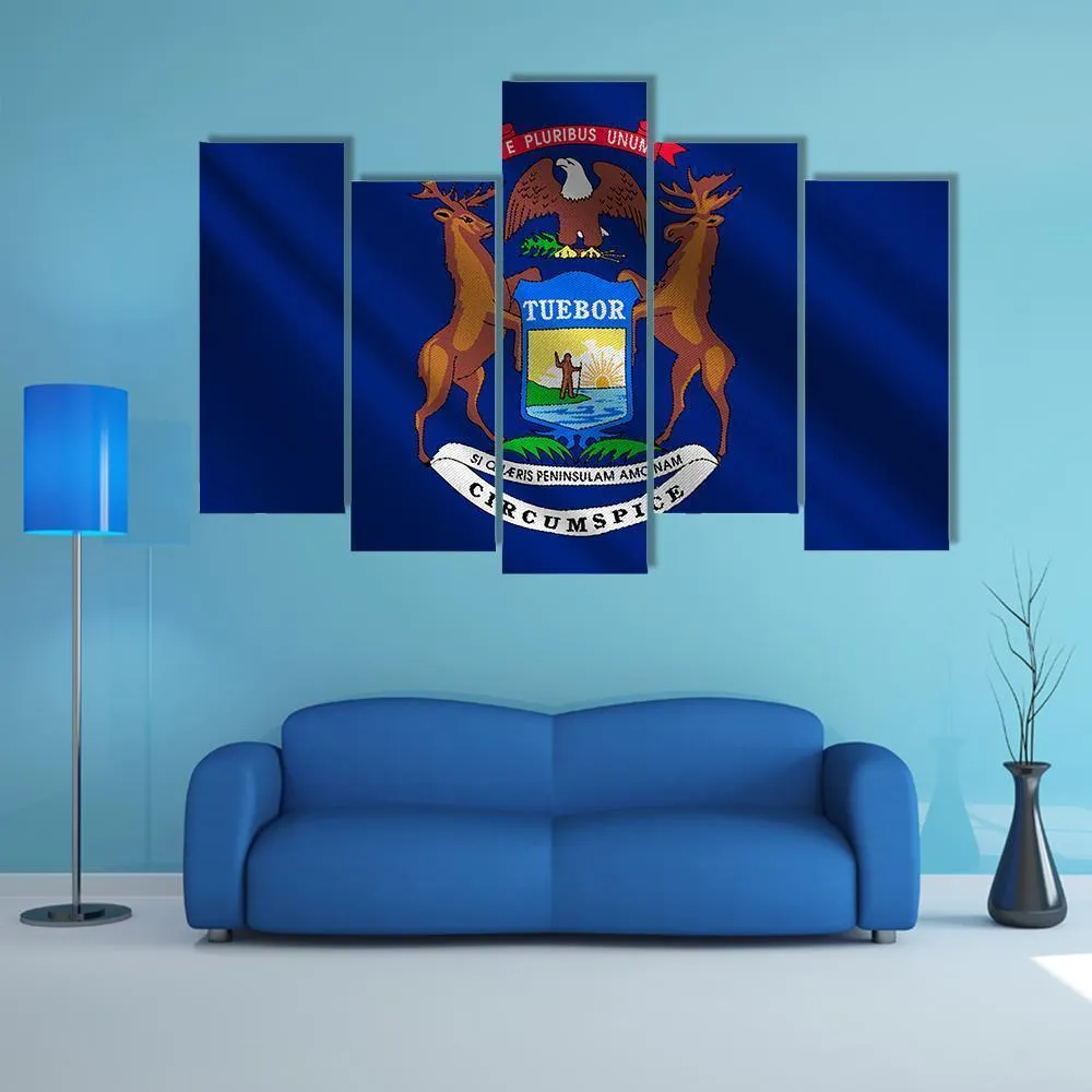 Michigan Flag Canvas Wall Art