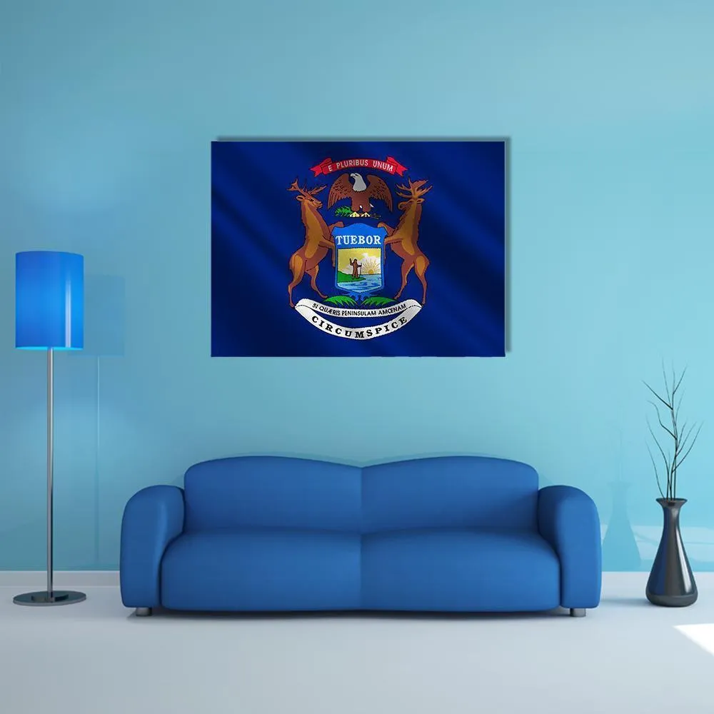 Michigan Flag Canvas Wall Art