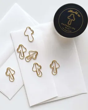 Mushroom Gold Plated Paper Clips