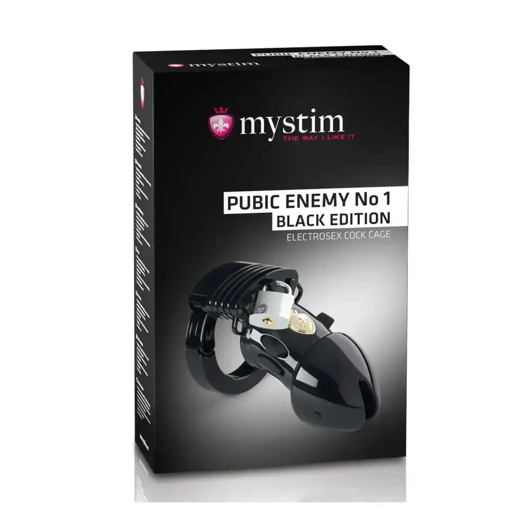 Mystim Pubic Enemy no 1 Black Edition Estim Cock Cage