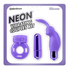 Neon Couples Vibrator Kit - Bullet, Rabbit & Cock Ring