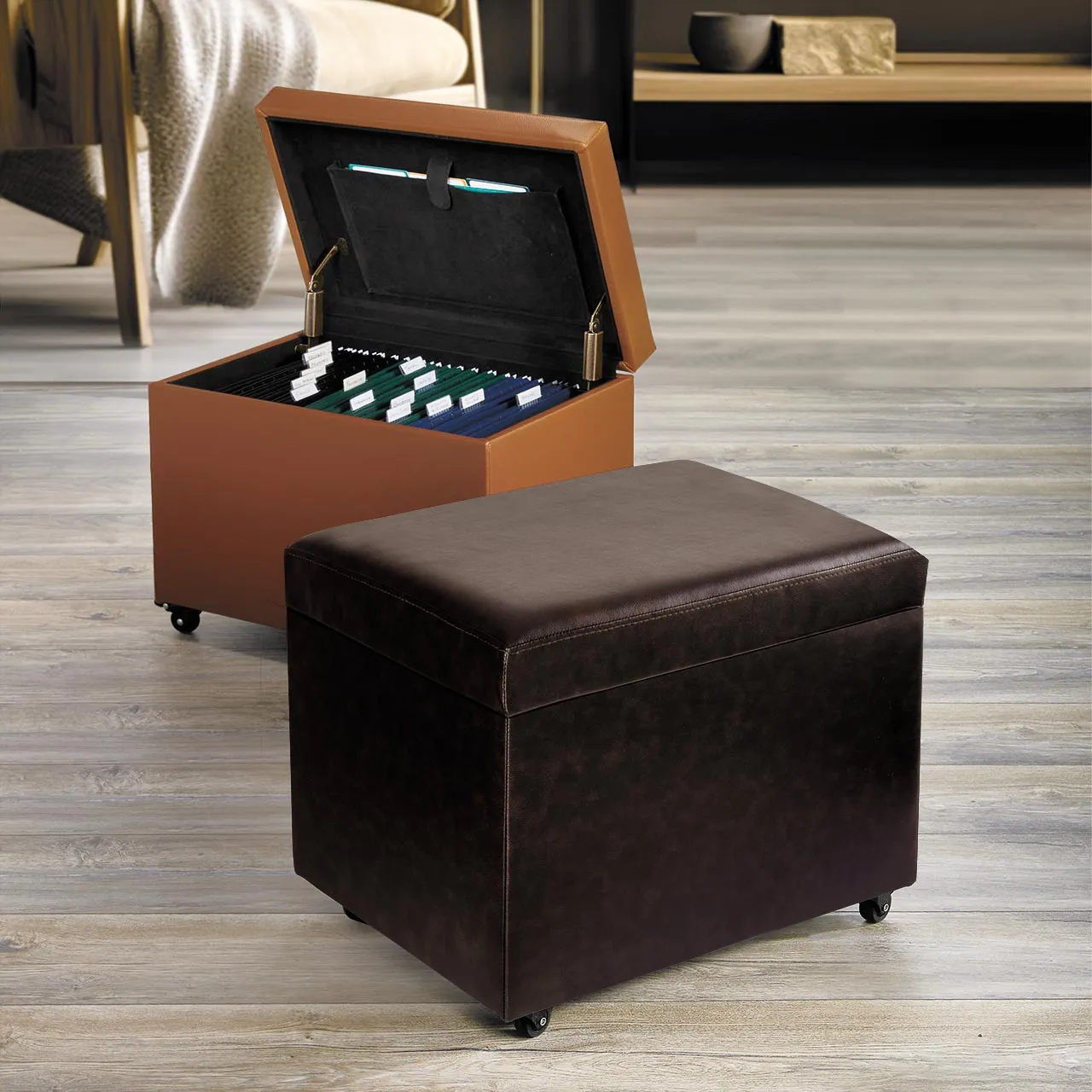 No-Room Rolling File Ottoman