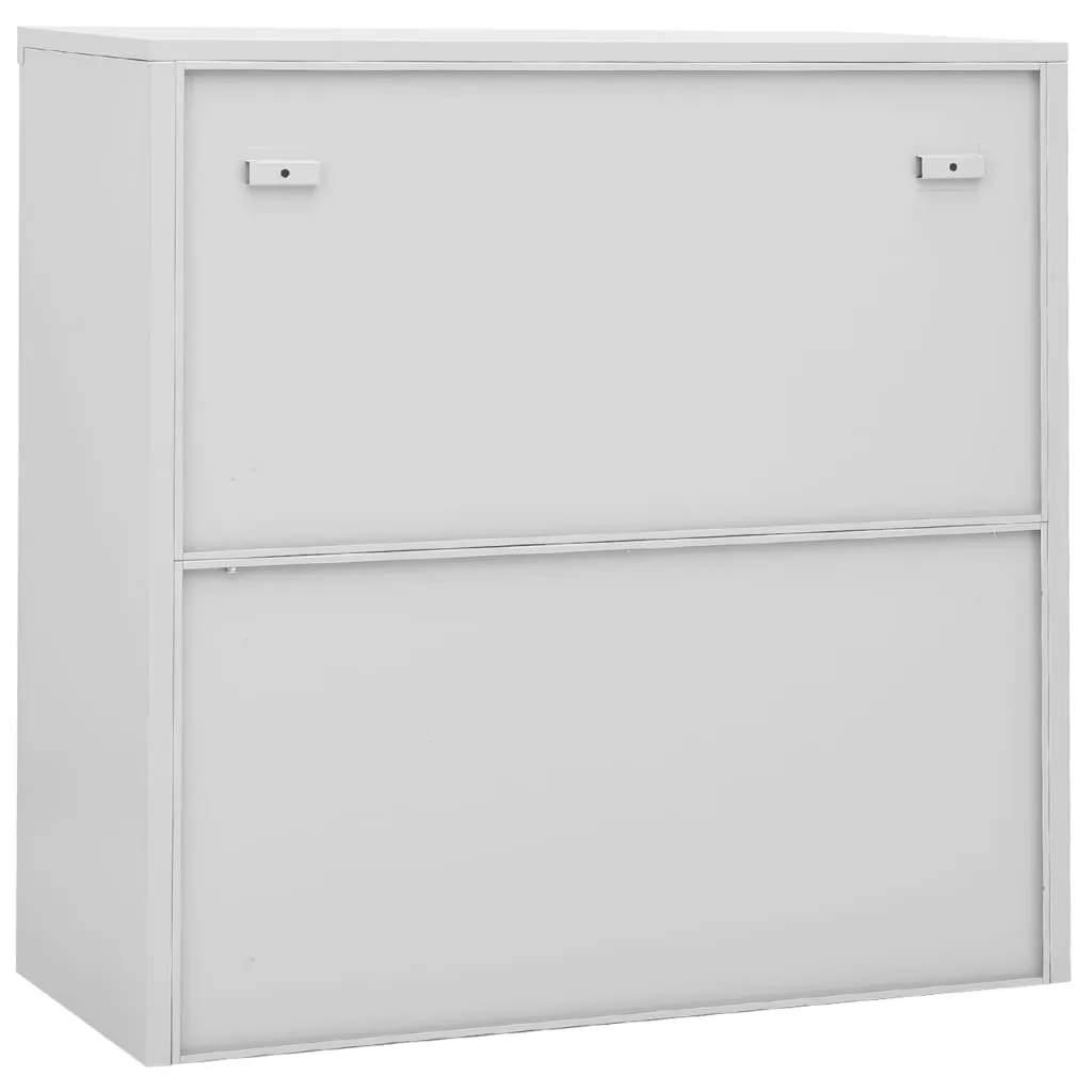 Office Cabinet with Sliding Door Light Grey 90x40x90 cm Steel