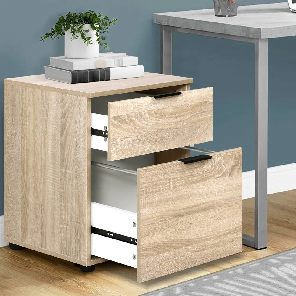 Office Filing Cabinet 2 Drawer Storage Home Study Cupboard Wood