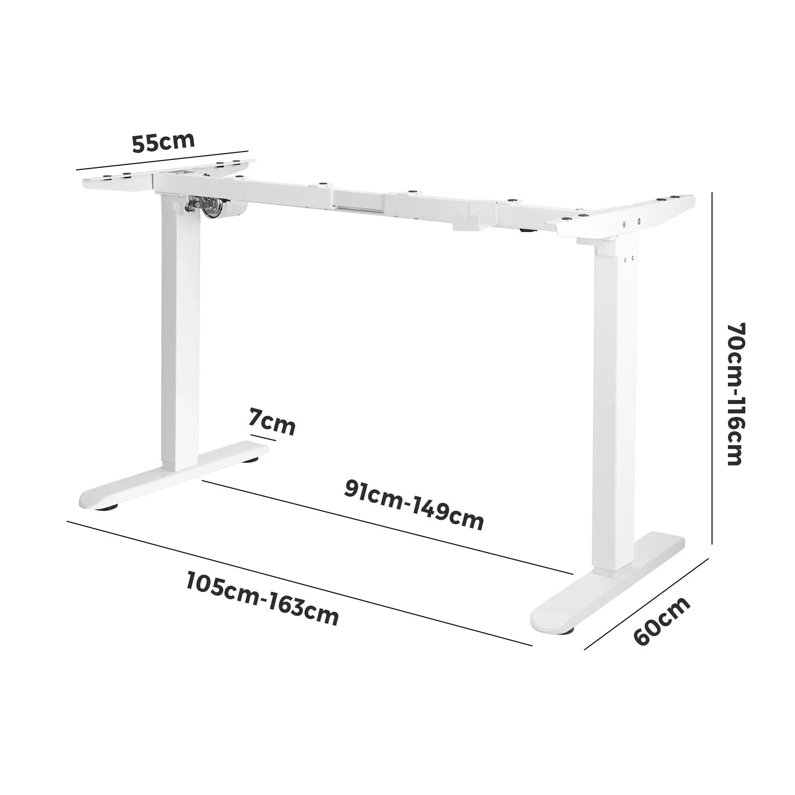 Oikiture Standing Desk Frame Only Height Adjustable Motorised Sit Stand Table