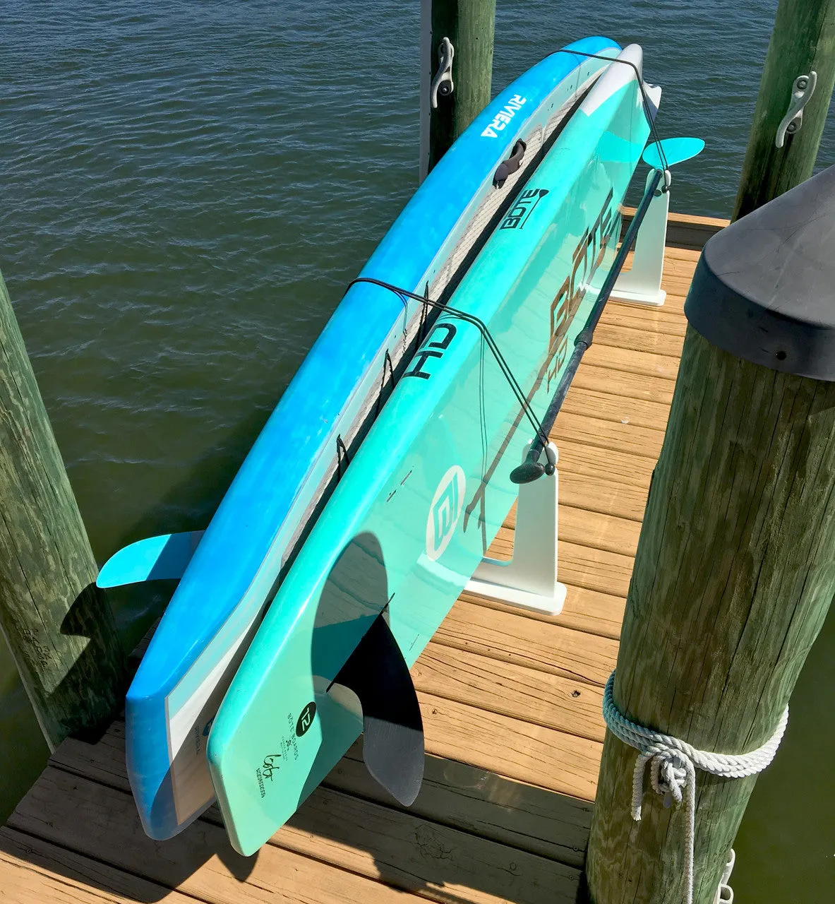 Outdoor SUP Rack for Docks and Piers | Touring and Racing Paddleboards | SUPs up to 7.5"