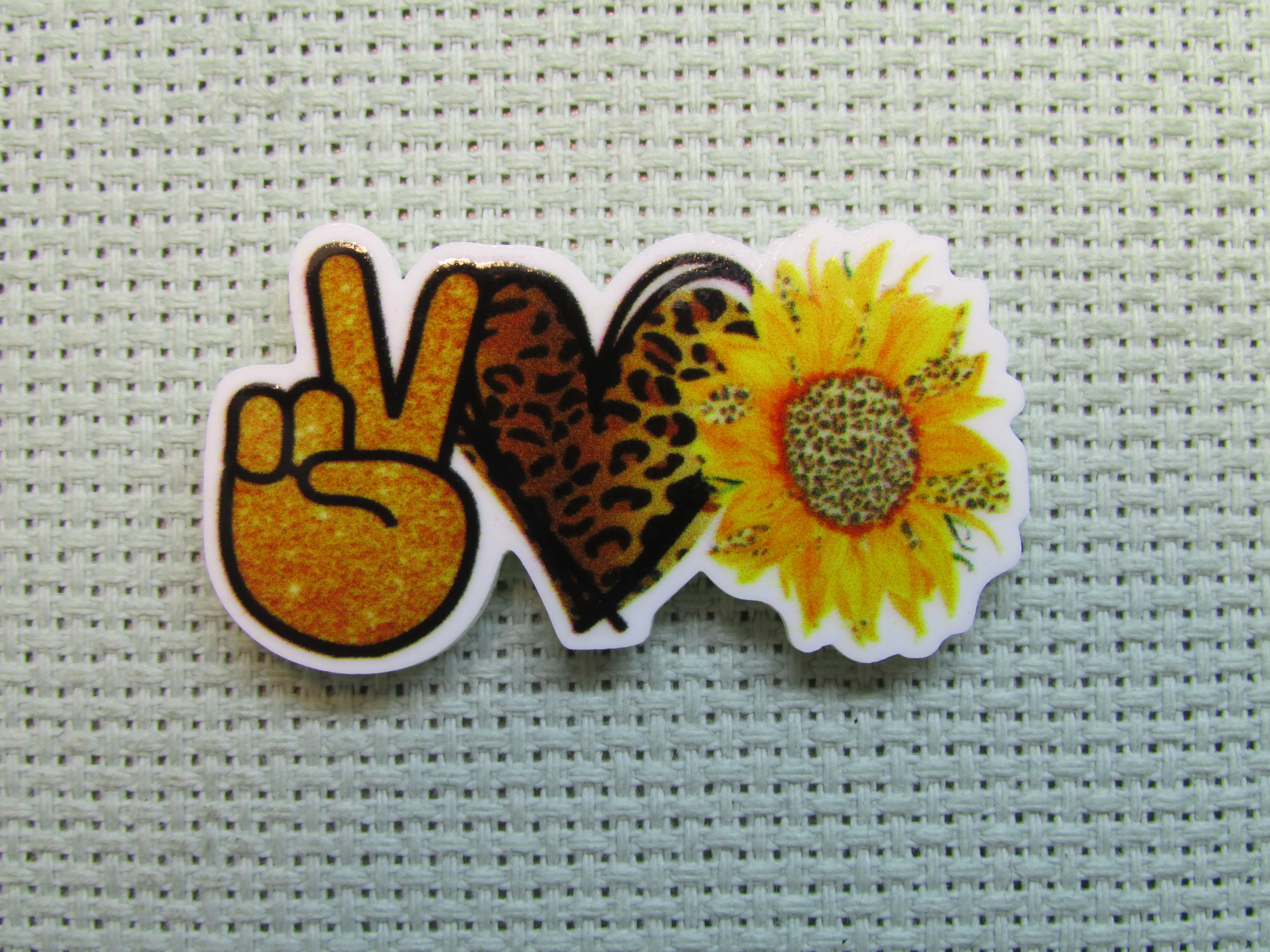 Peace Love Sunflower Needle Minder, Cover Minder, Magnet LAST ONE!