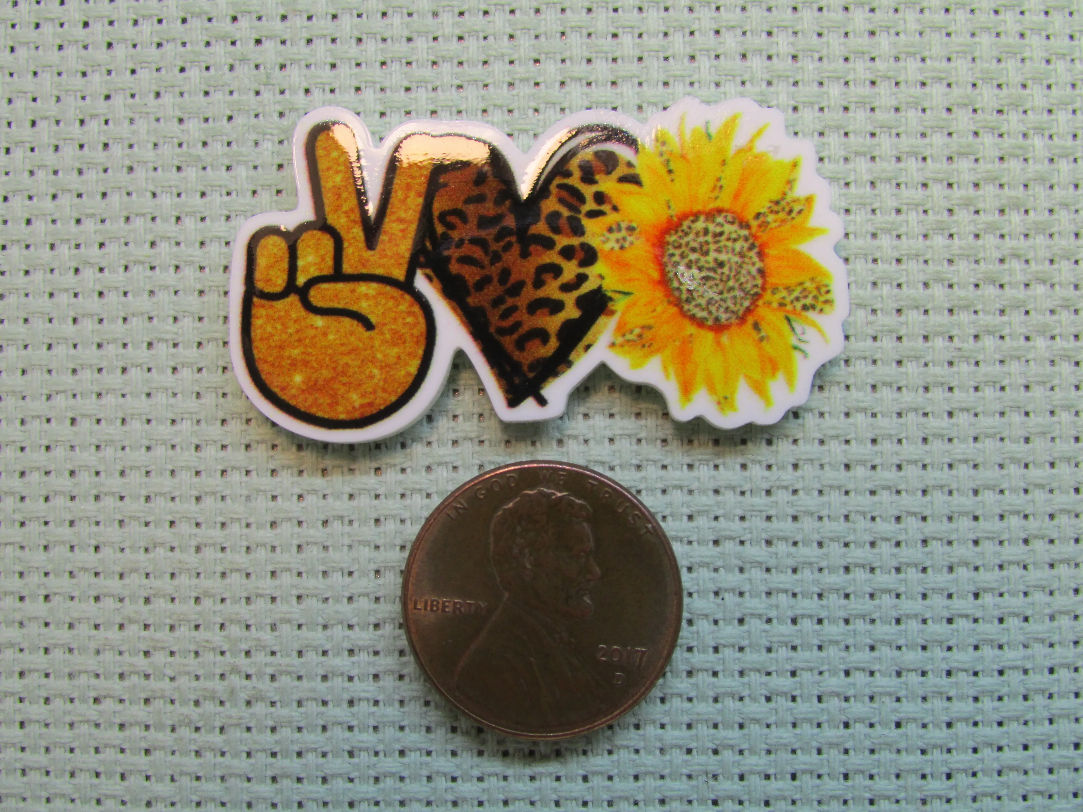 Peace Love Sunflower Needle Minder, Cover Minder, Magnet LAST ONE!