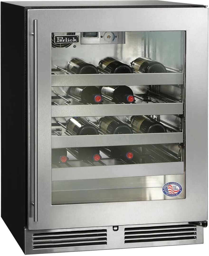 Perlick 24-Inch 32 Bottle Built-In Single Zone Wine Cooler HA24WB-4-3