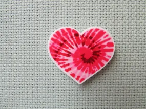 Pink Tie Dye Heart Needle Minder, Cover Minder, Magnet