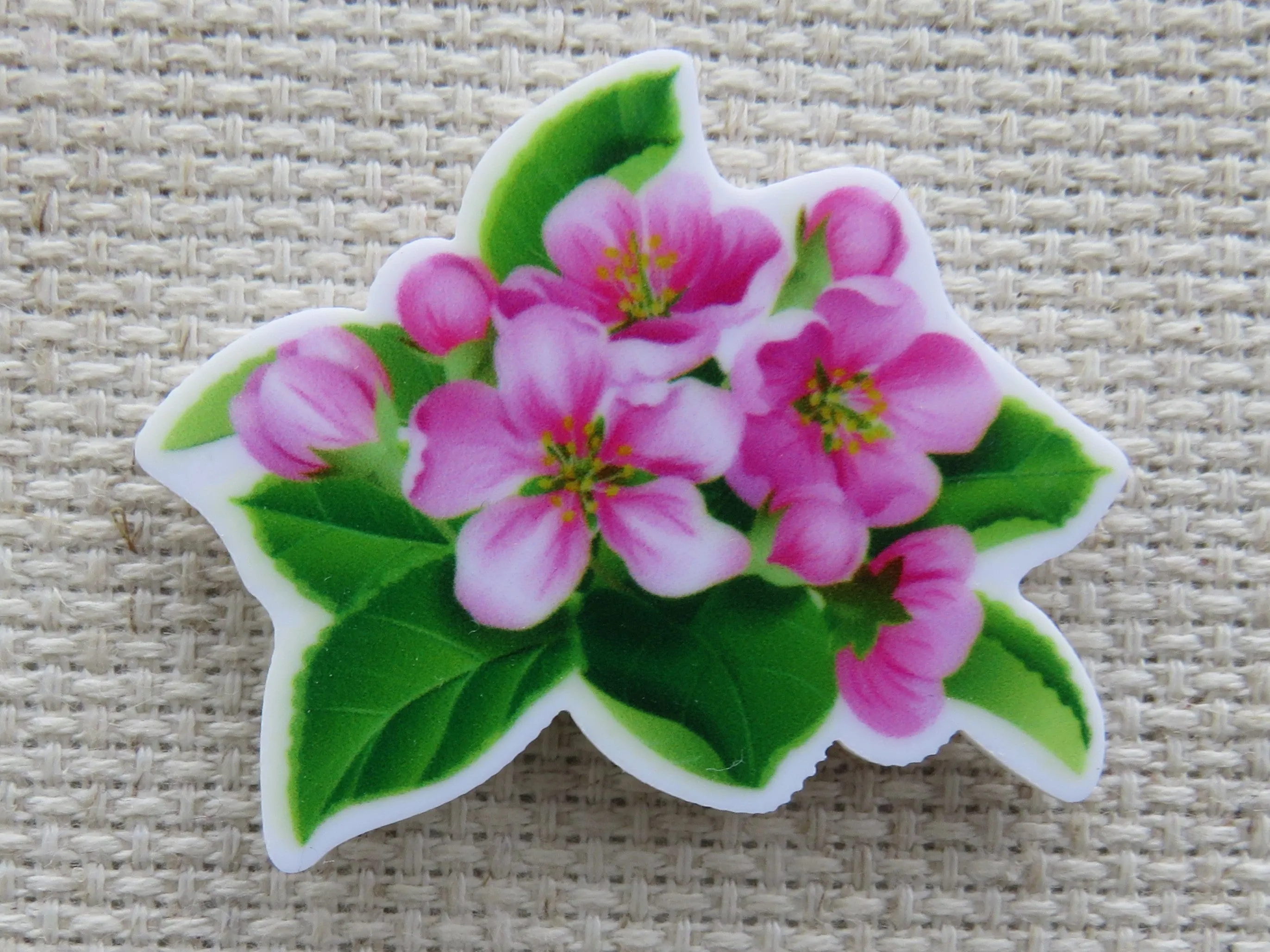 Pink Violets Needle Minder, Cover Minder, Magnet