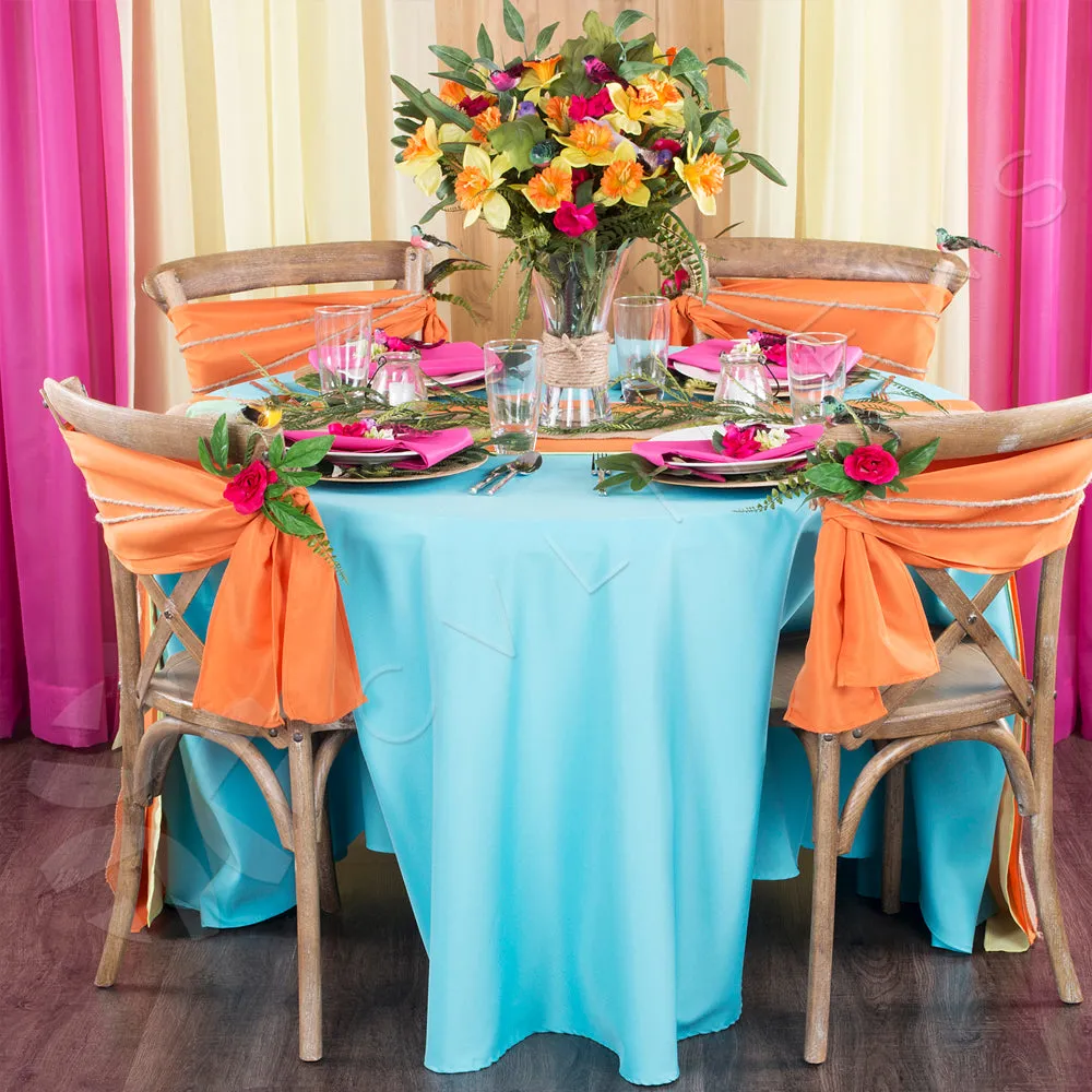 Polyester 108" Round Tablecloth - Aqua Blue