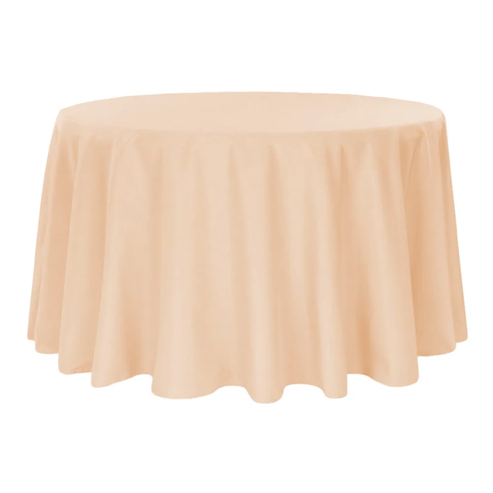 Polyester 108" Round Tablecloth - Champagne