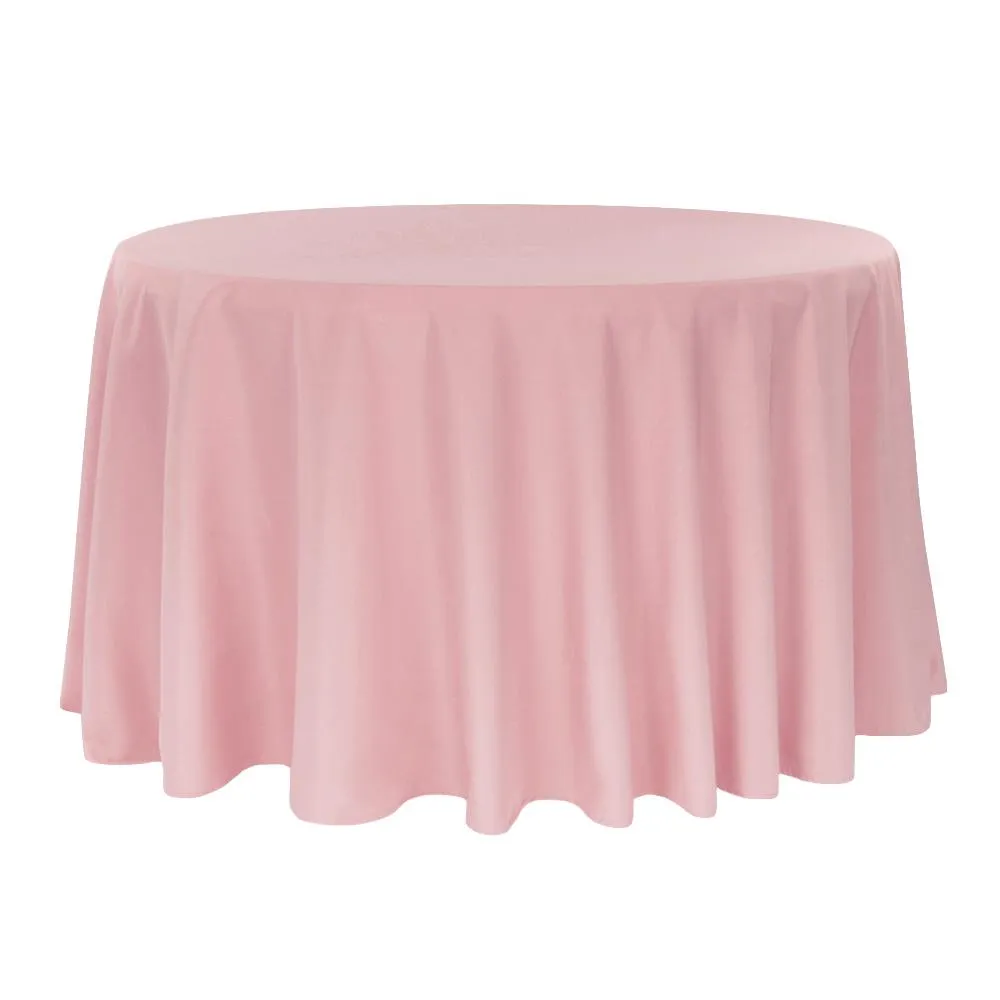 Polyester 108" Round Tablecloth - Dusty Rose/Mauve