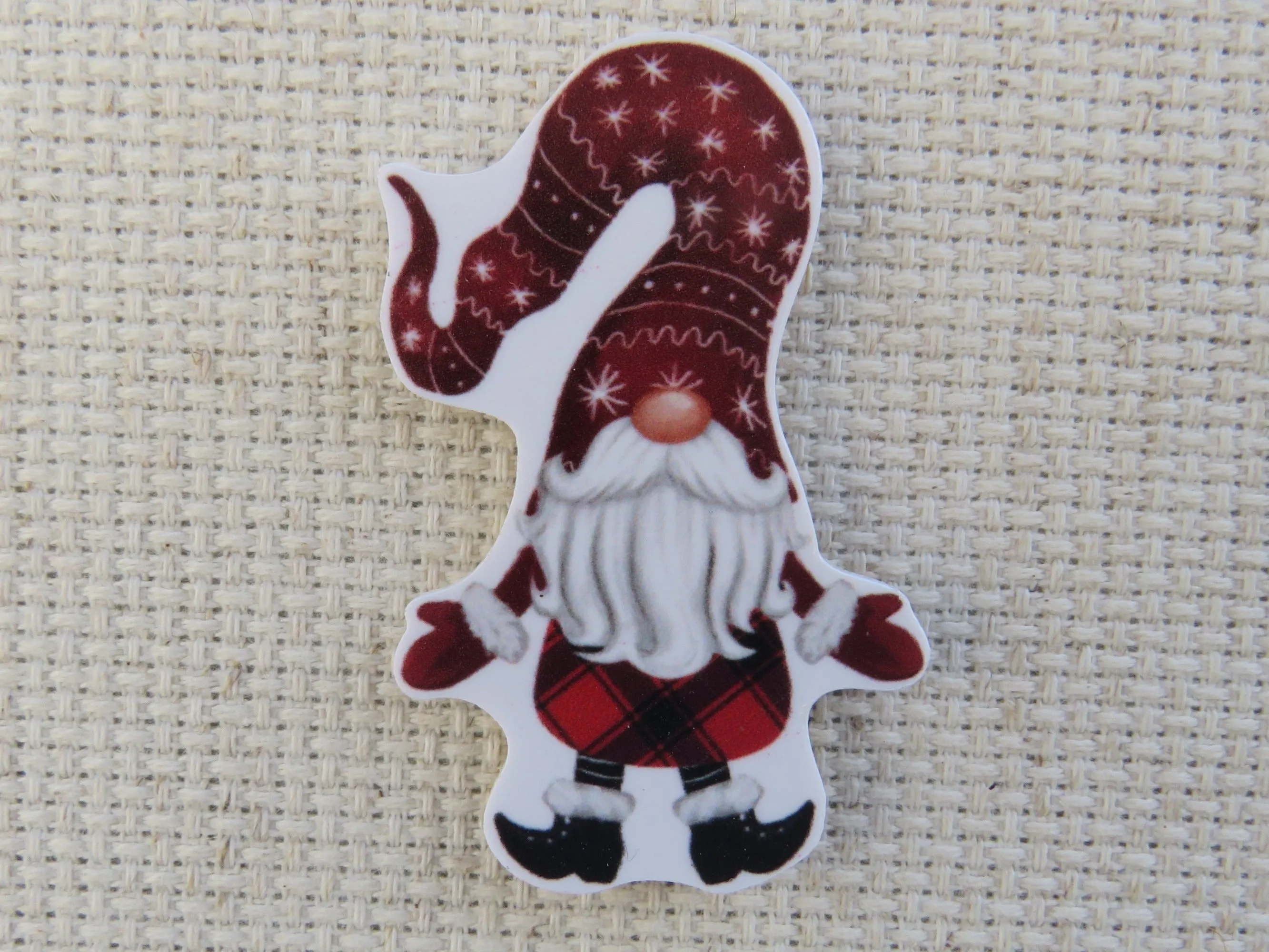 Red Dancing Gnome Needle Minder, Cover Minder, Magnet