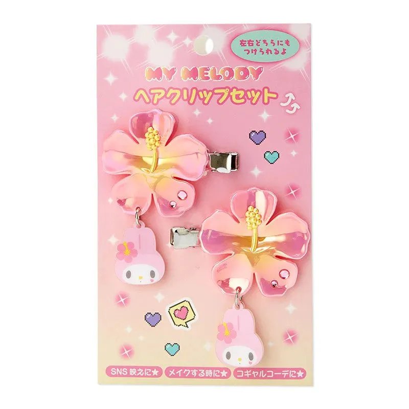 Sanrio Hair Clips Set (Flower Series - Kuromi, My Melody, Cinnamoroll)