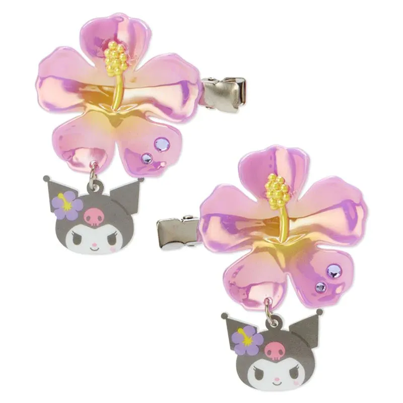 Sanrio Hair Clips Set (Flower Series - Kuromi, My Melody, Cinnamoroll)