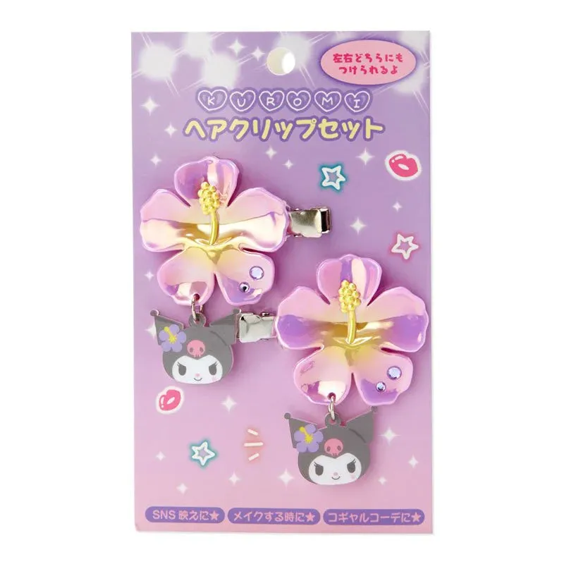 Sanrio Hair Clips Set (Flower Series - Kuromi, My Melody, Cinnamoroll)