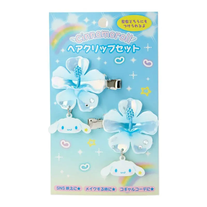 Sanrio Hair Clips Set (Flower Series - Kuromi, My Melody, Cinnamoroll)