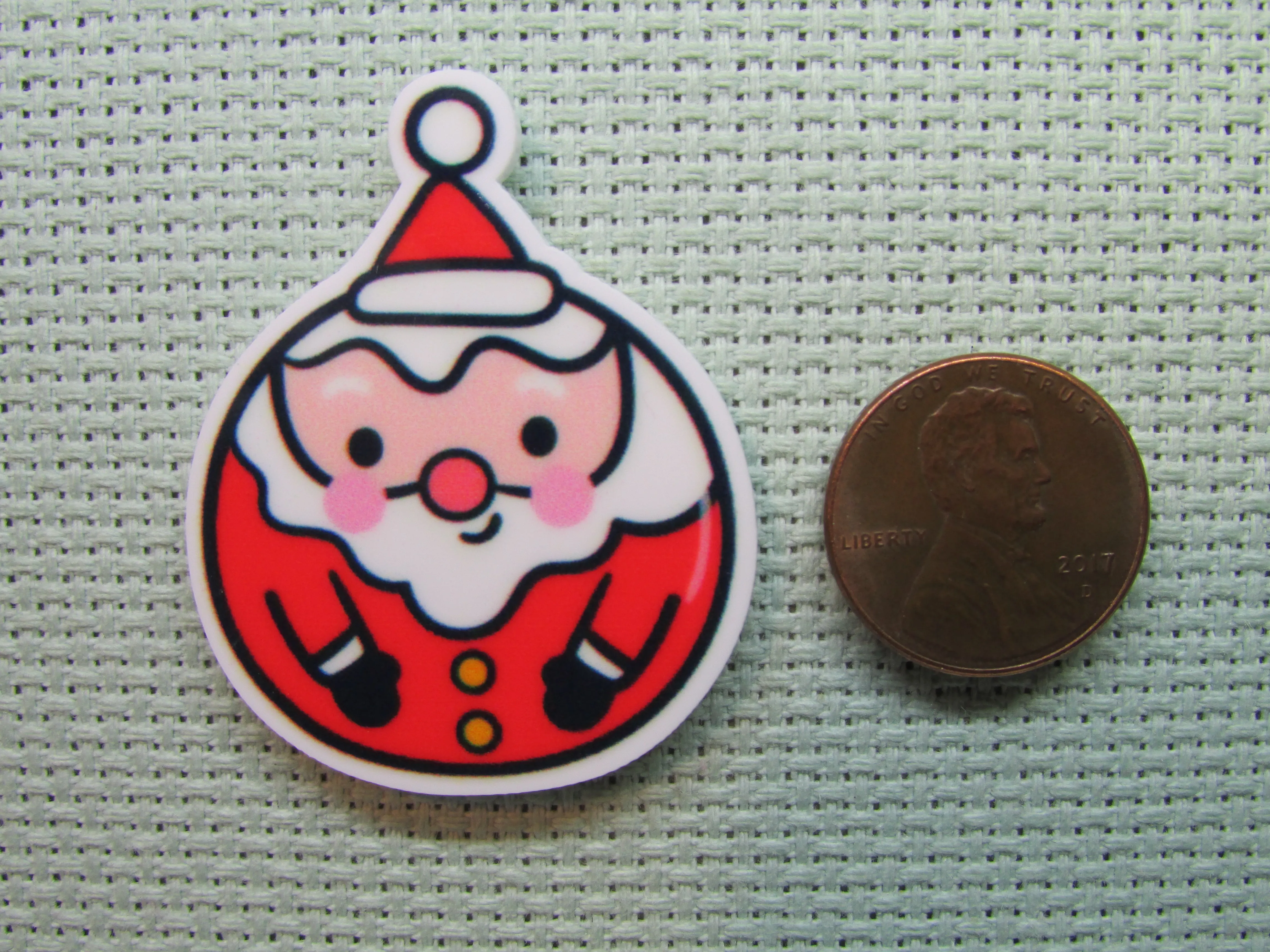 Santa Christmas Ornament Needle Minder, Cover Minder, Magnet