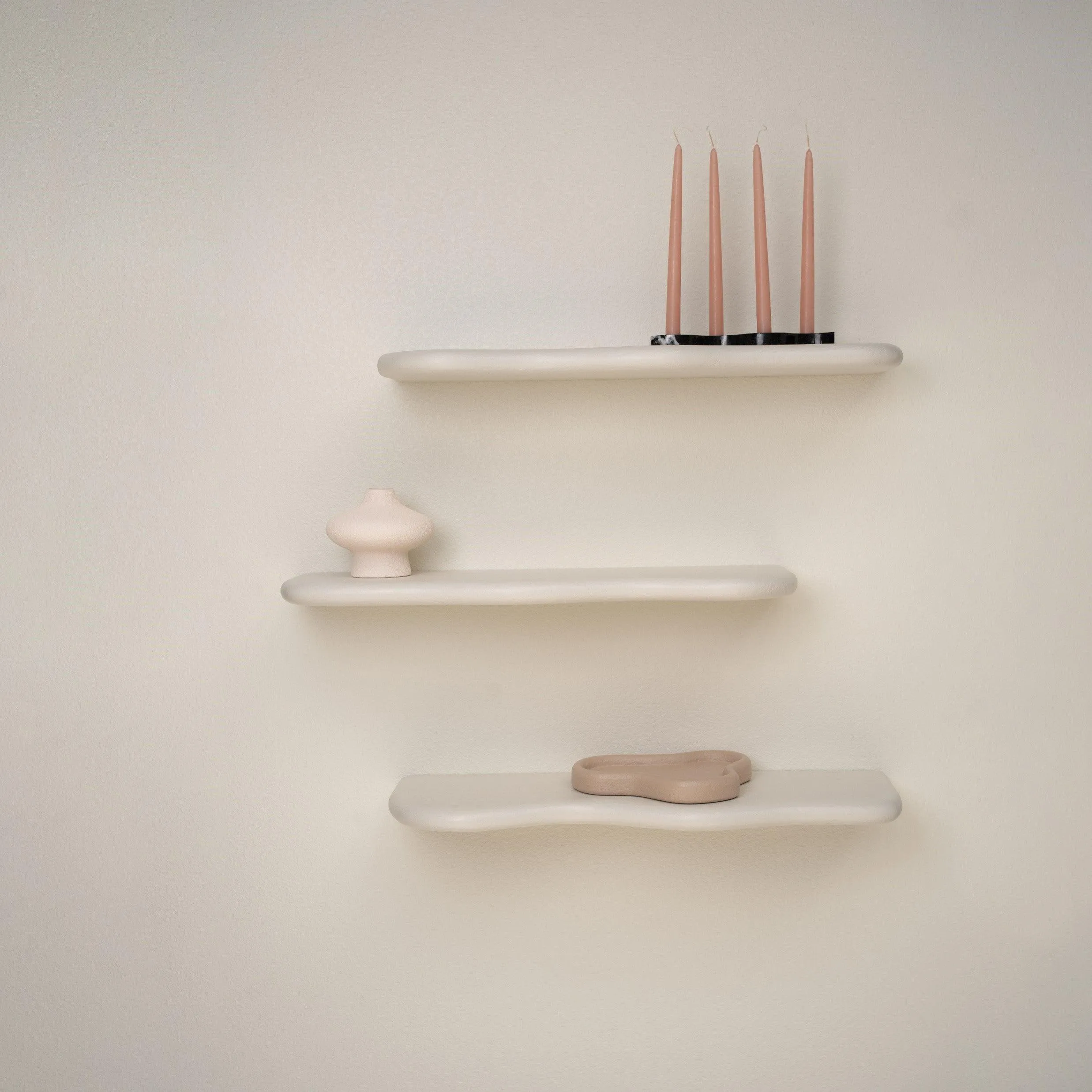 Set of Curvy Shelves - Cream