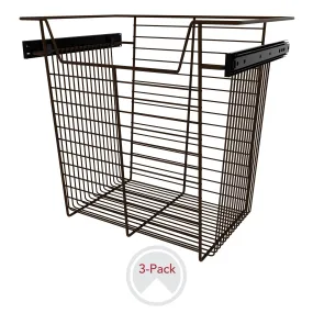 Sidelines / CBSL-181417BZ-3 / 18" W Closet Baskets for Custom Closet Systems (3-Pack)