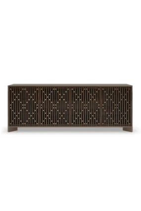 Slatted Wood Media Console | Caracole Diamond In The Rough