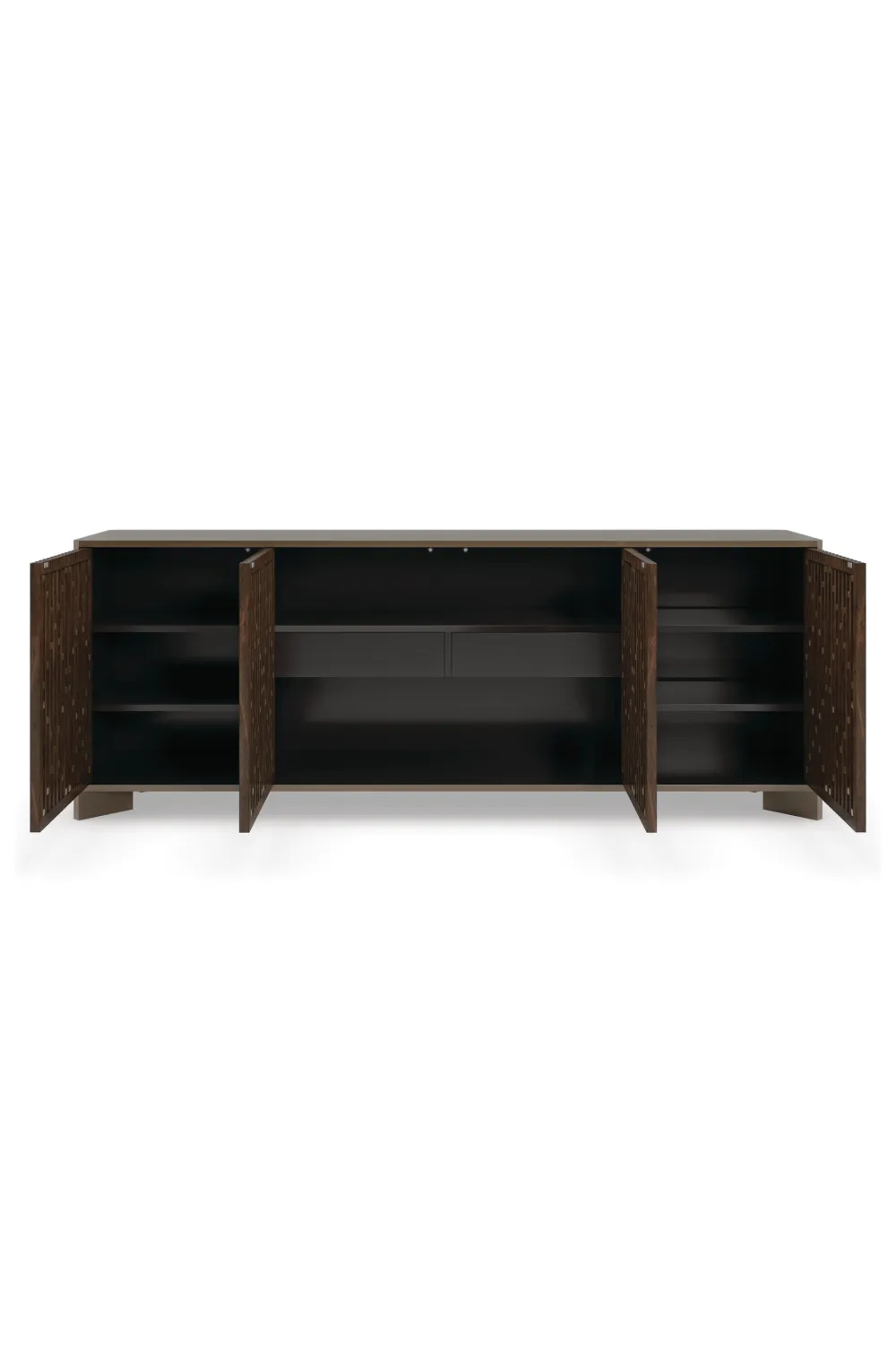 Slatted Wood Media Console | Caracole Diamond In The Rough