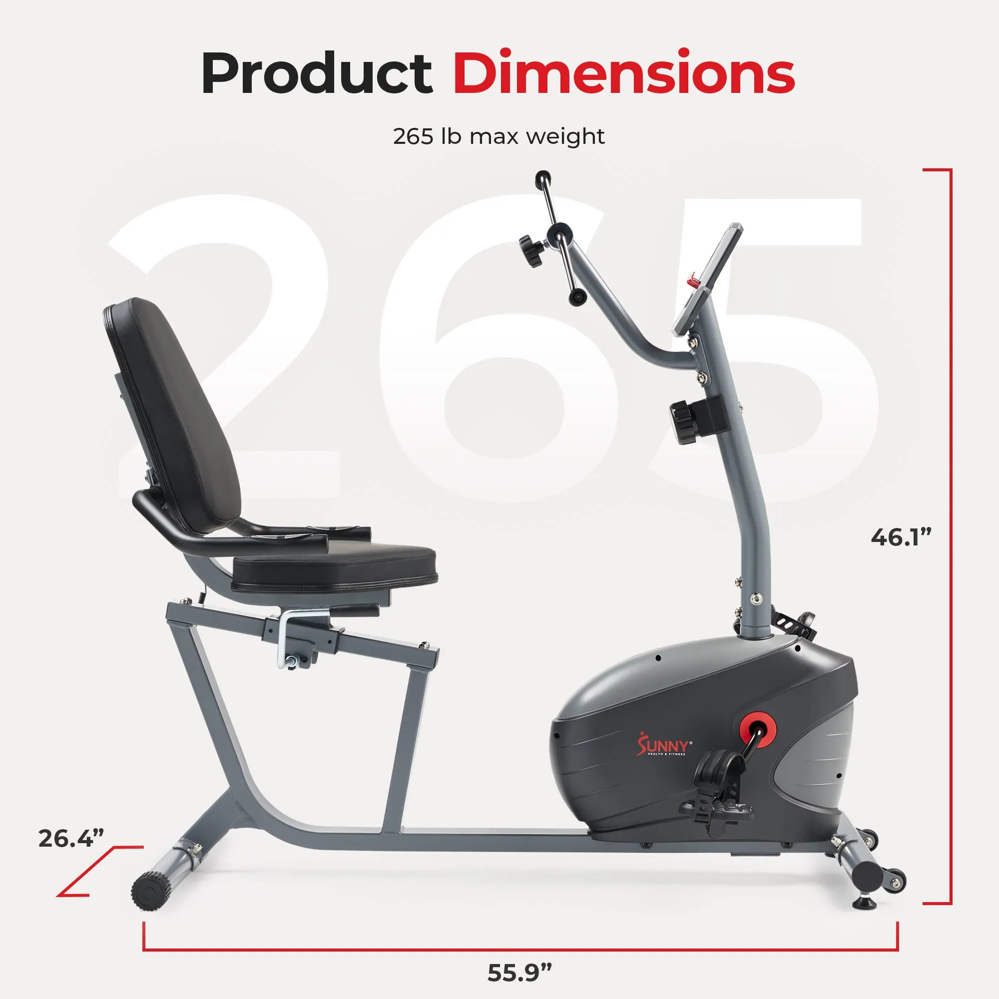 Smart Magnetic Recumbent Bike with Hand Cycle