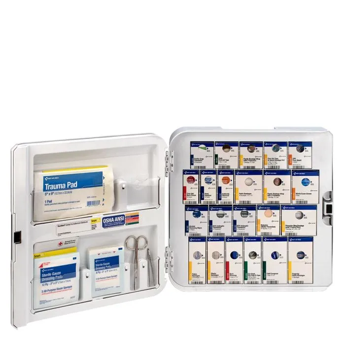 SmartCompliance Complete First Aid Plastic Cabinet Without Meds, ANSI 2021 Compliant - W-91093