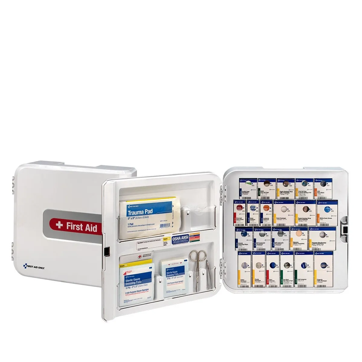 SmartCompliance Complete First Aid Plastic Cabinet Without Meds, ANSI 2021 Compliant - W-91093