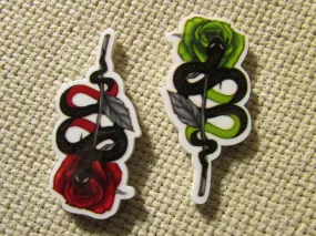 Snakes and Roses Needle Minder, Cover Minder, Magnet