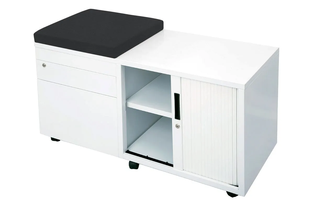 Sonic Mobile Caddy RHS with Tambour & Filing Drawers