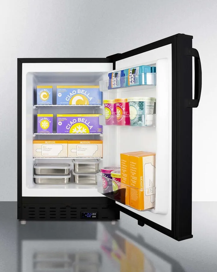 Summit 20" Black Built-in All-Freezer ALFZ37B