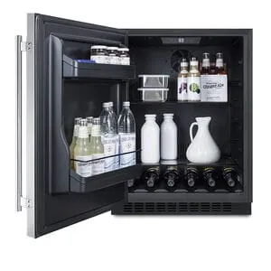 Summit 24" Built-In Stainless Steel Refrigerator AL54CSSLHD