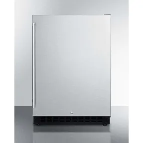 Summit 24" Built-In Undercounter ADA Compliant Black Cabinet/Stainless Steel Door All-Fridge AL54