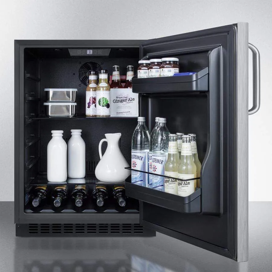 Summit 24" Built-In Undercounter ADA Compliant Stainless Steel Exterior All-Fridge AL54CSSTB