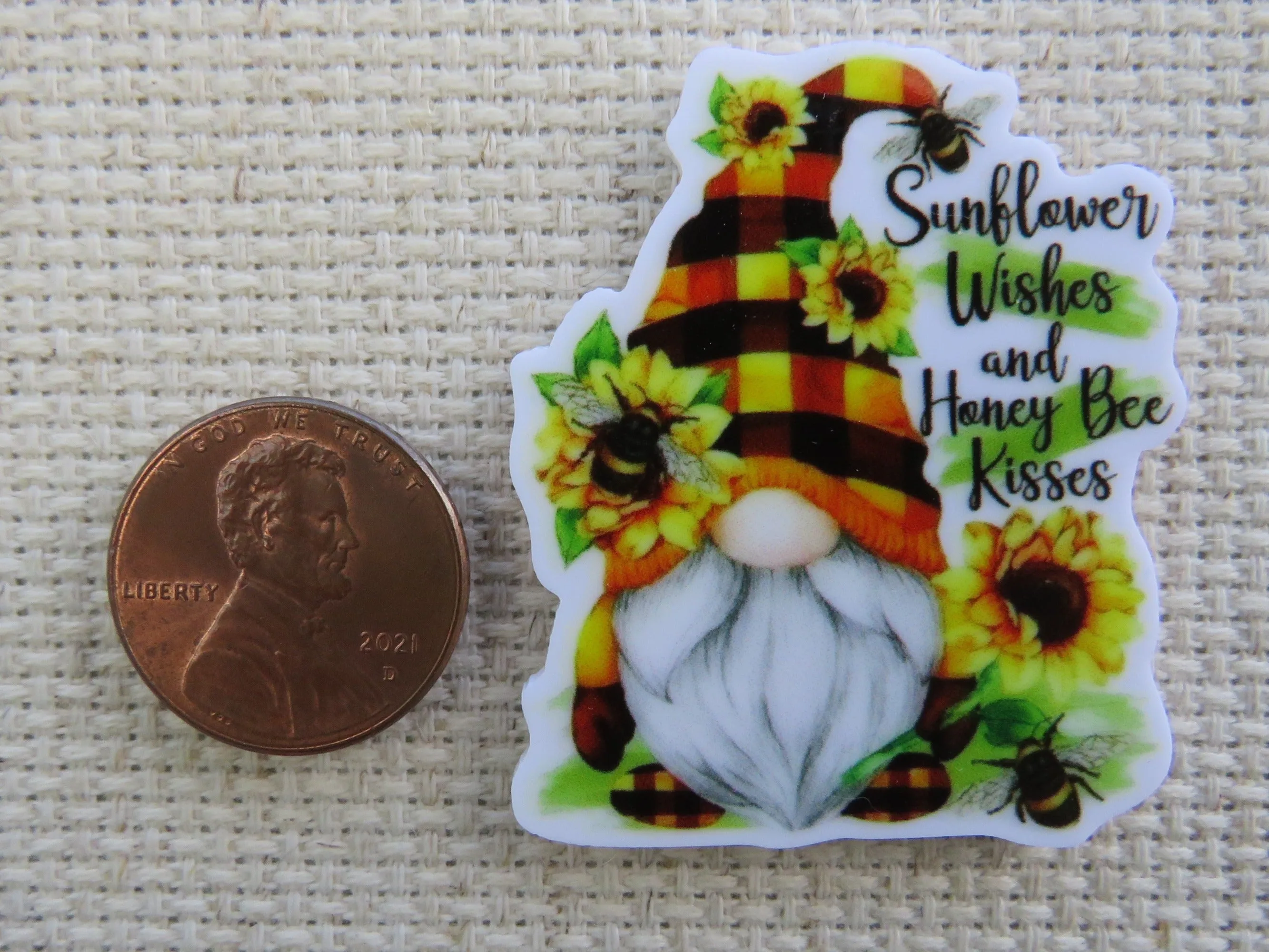 Sunflower Wishes and Honey Bee Kisses Needle Minder, Cover Minder, Magnet