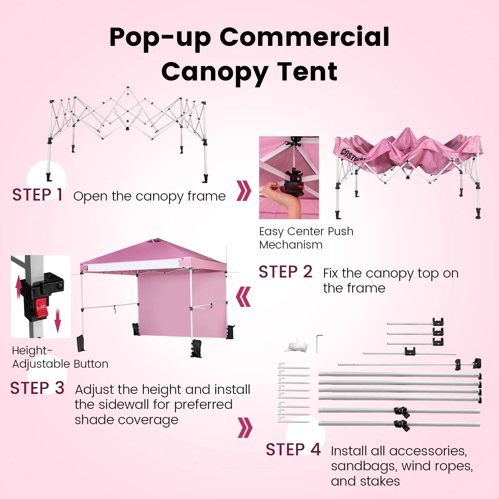 Tangkula 10x10 Ft Pop Up Canopy Tent