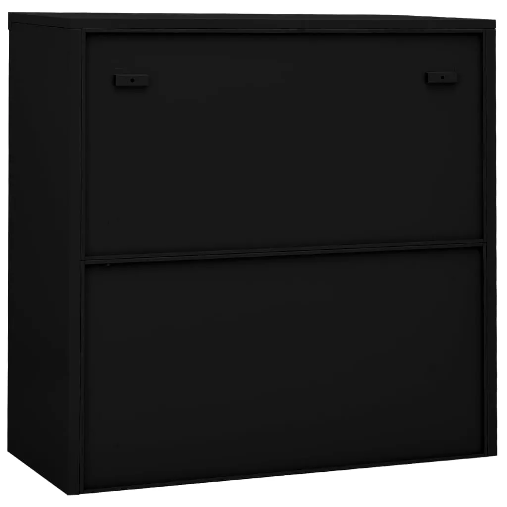 vidaXL Office Cabinet with Sliding Door Black 90x40x90 cm Steel