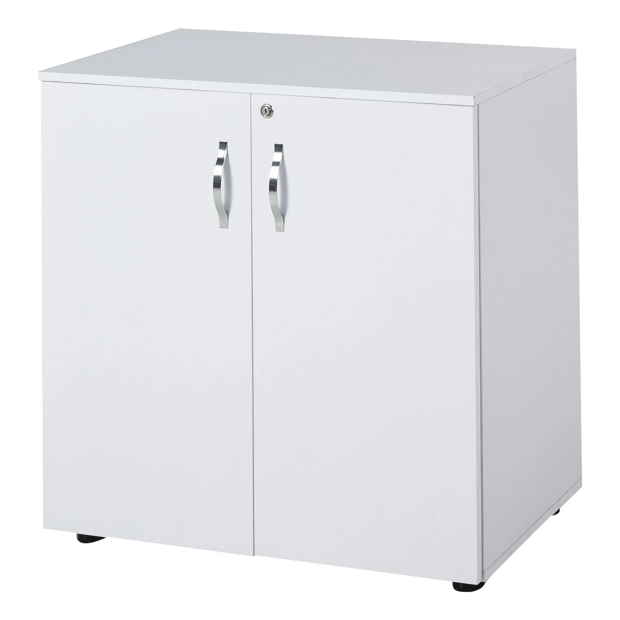 Vinsetto 2-Tier Natural Board Filing Cabinet Particle Board Lockable Filing Cabinet White