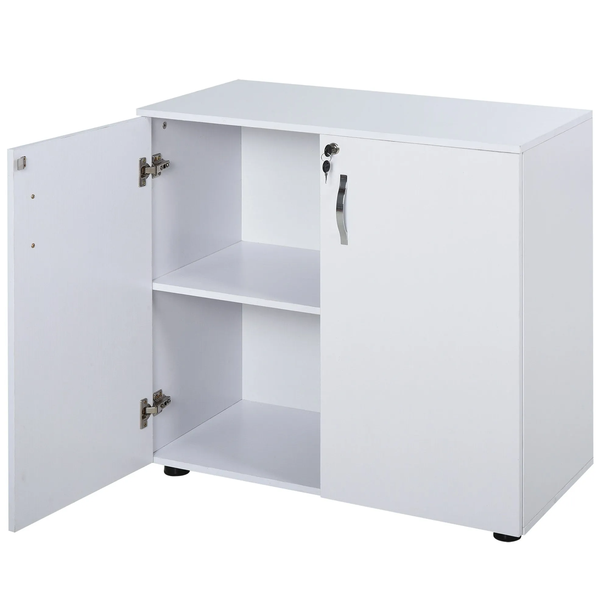 Vinsetto 2-Tier Natural Board Filing Cabinet Particle Board Lockable Filing Cabinet White