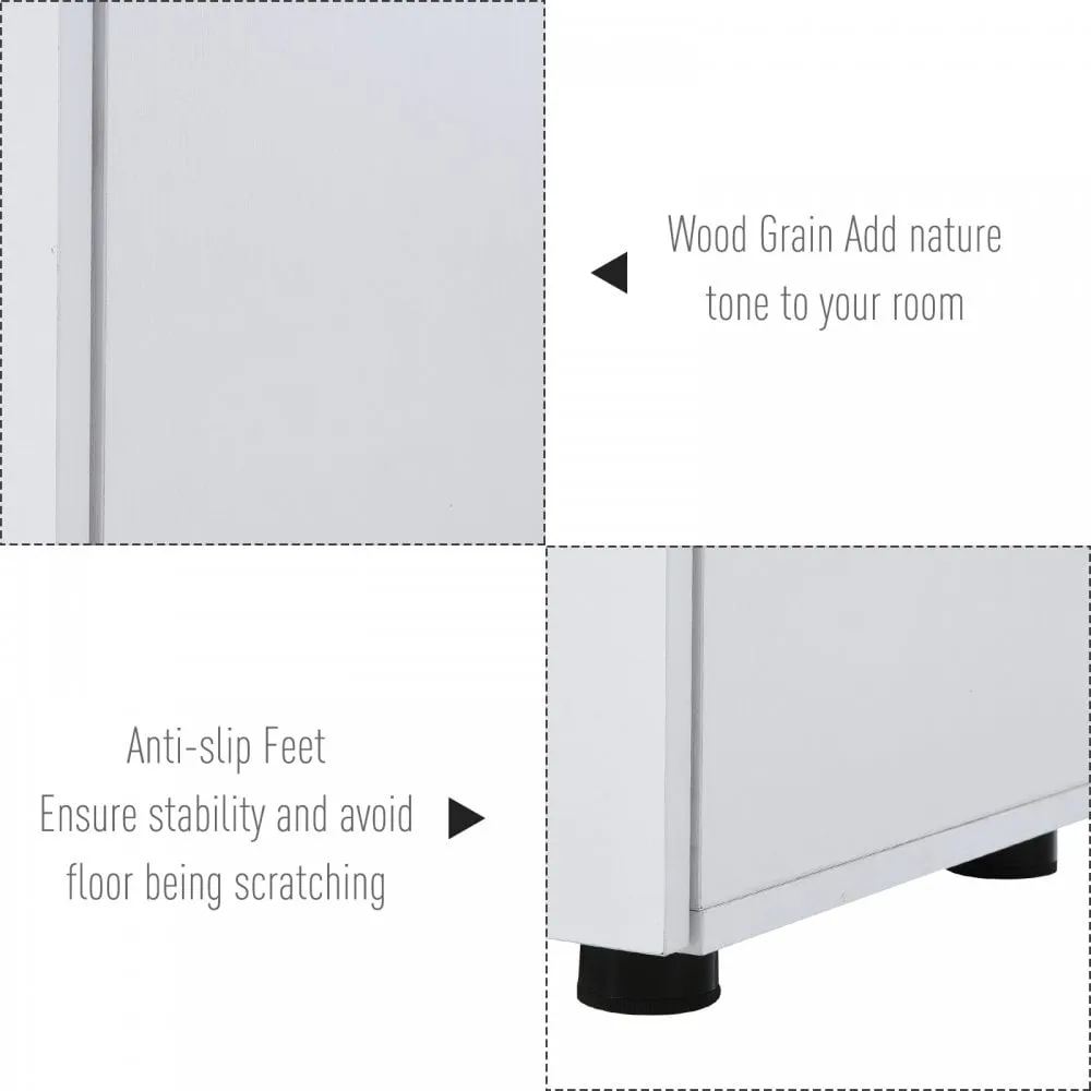 Vinsetto 2-Tier Natural Board Filing Cabinet Particle Board Lockable Filing Cabinet White