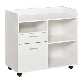 Vinsetto Printer Stand with Open Storage Shelves White