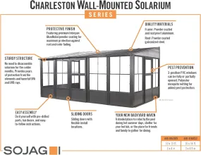 Wall Mounted Solarium, Galvanized Steel Roof, Sturdy Aluminum Structure, Sliding Doors